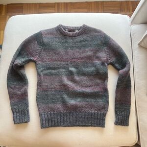 Vintage Boston Traders women’s Striped Crewneck wool Sweater - Gray and Red